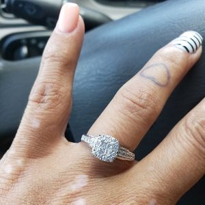 10k white gold size 7 women's ring
